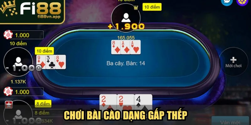 Chơi bài cào dạng gấp thếp