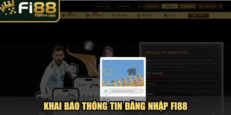 Khai báo thông tin đăng nhập Fi88