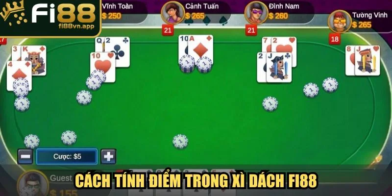 Cách tính điểm trong game Xì Dách Fi88